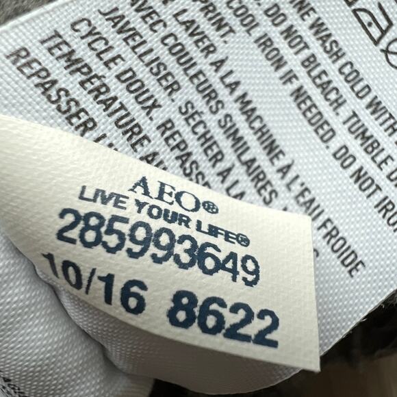 AE American Eagle Outfitters Apres Active Tee Mens XS Grey - Picture 10 of 10